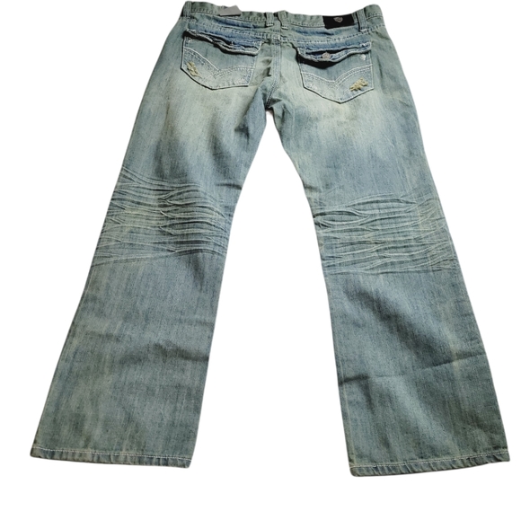 Basic Code Men's Grey Slim Straight Fit Size 36/34 Jeans - Picture 2 of 14